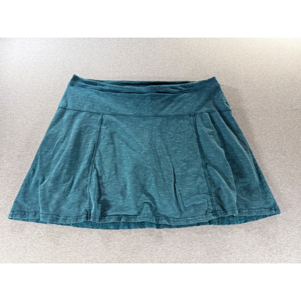 Toad&Co Womens Large Teal Organic Cotton Tencel Active Skort Hiking Skirt Eco